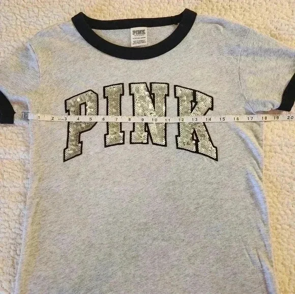 RARE! Y2K VS pink bling T-shirt, XS - Picture 4 of 6